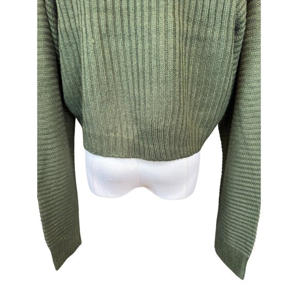 PrettyLittleThing XL Plus Khaki Cropped Rib Knit Jumper - NWT - Picture 8 of 14